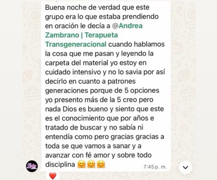 Testimonio real de una alumna
