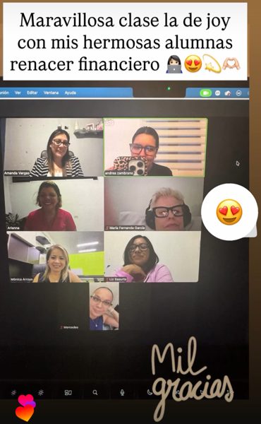 Clase en vivo con alumnas